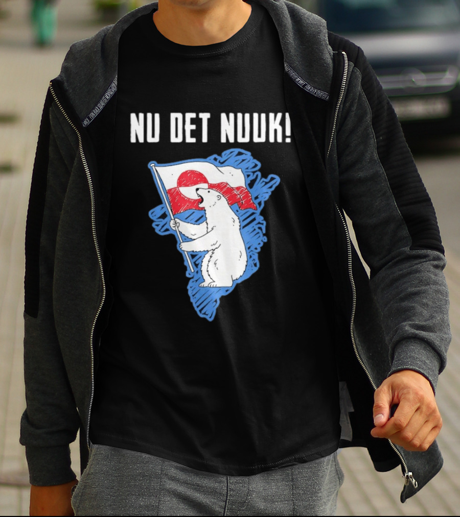Nu Det Nuuk Greenland Polar Bear Flag T-Shirt