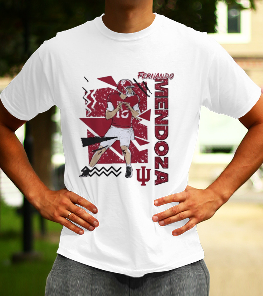 Indiana Football Fernando Mendoza Quarterback IU Sports Fan Gear T-Shirt