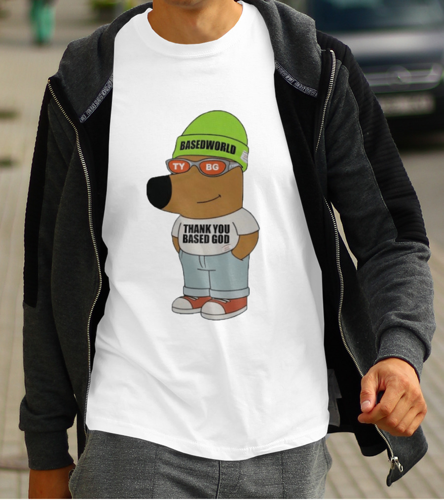 Basedworld Thank You Based God TY BG Retro Cartoon T-Shirt