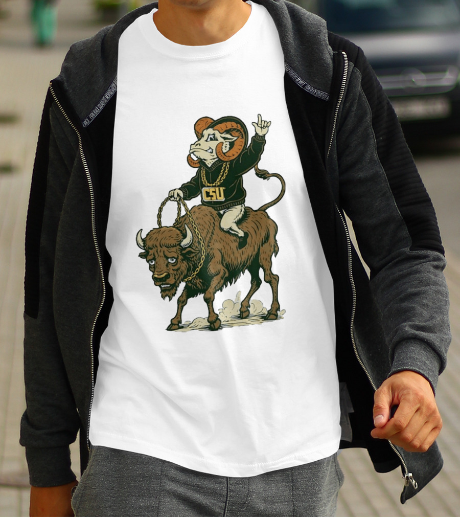 Colorado State Rams CSU Riding Buffalo In Rivalry T-Shirt