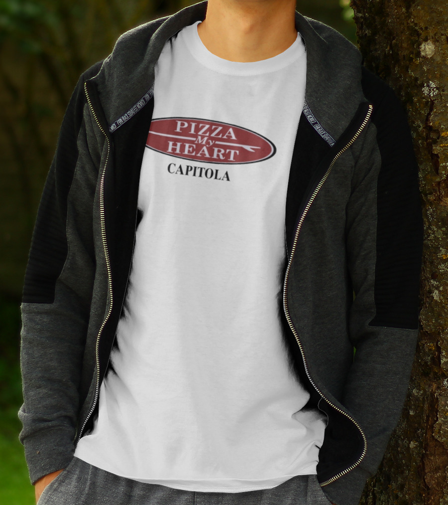 Pizza My Heart Capitola Classic Surfboard Oval T-Shirt