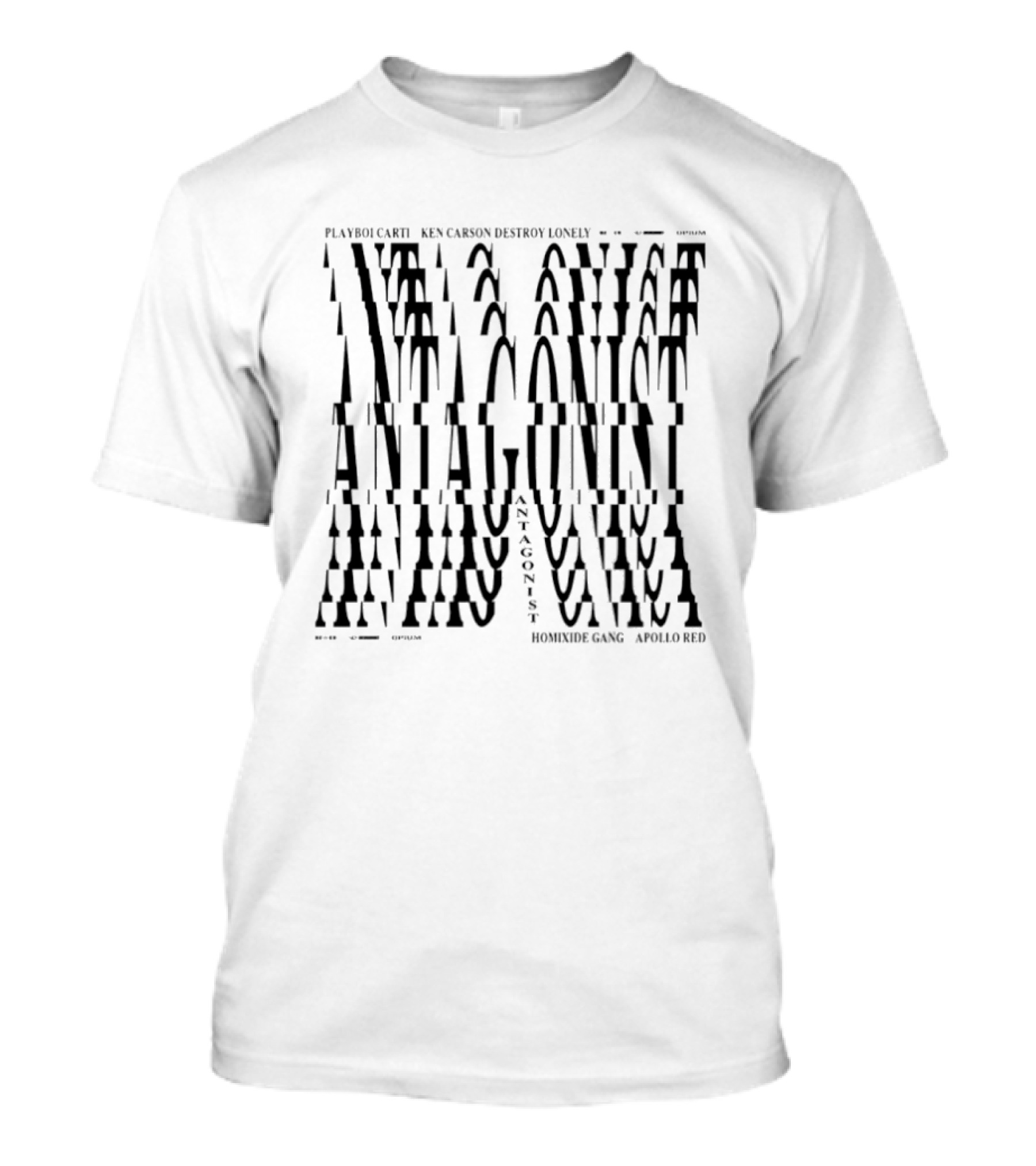 Playboi Carti Ken Carson Destroy Lonely Homixide Gang Apollo Red Antagonist Tour T-Shirt