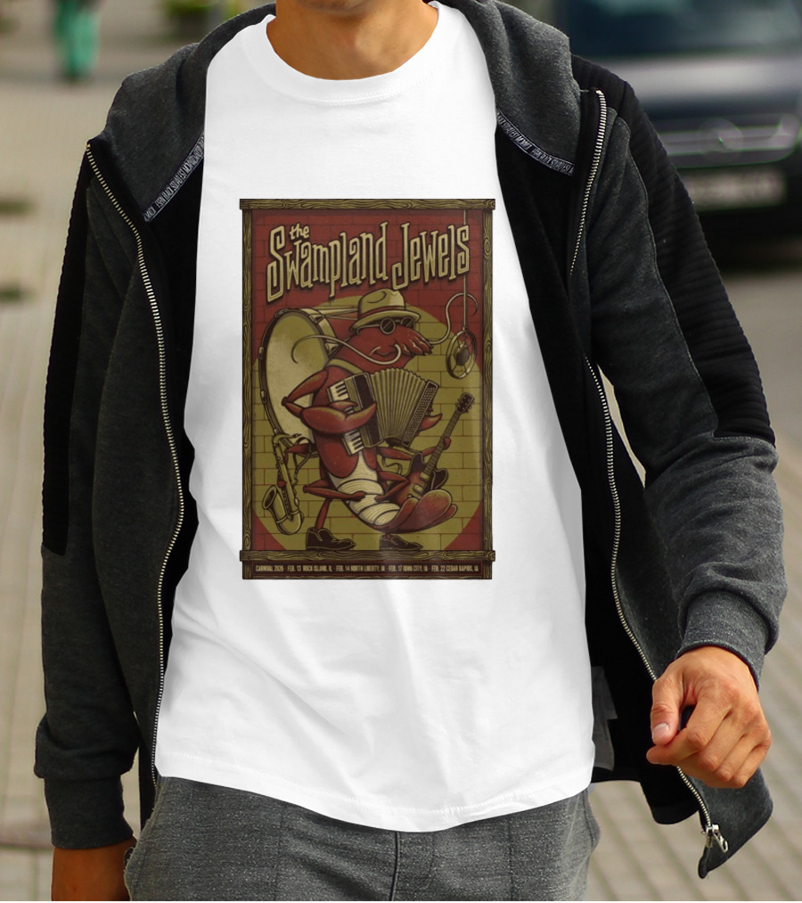 The Swampland Jewels 2026 Tour February Rock Island Davenport North Liberty Iowa City Cedar Rapids T-Shirt