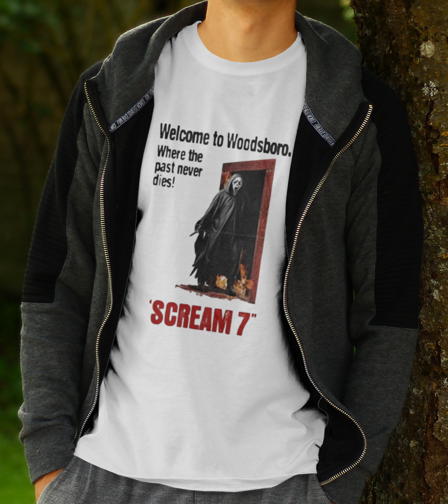 Welcome To Woodsboro Where The Past Never Dies Scream 7 T-Shirt