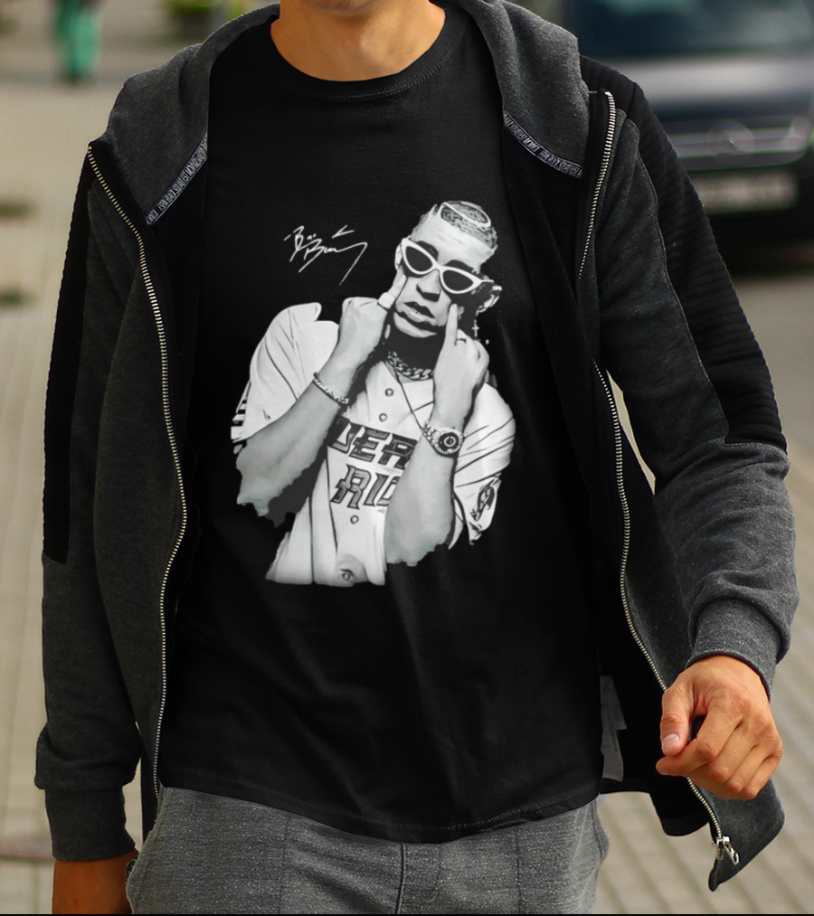 Benito Antonio Martinez Ocasio Bad Bunny Signature Puerto Rico Baseball Jersey Look T-Shirt