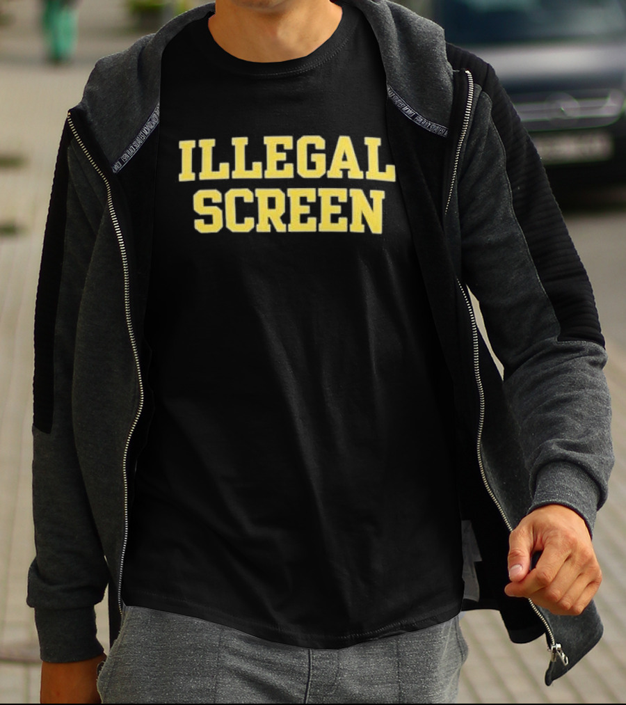 Illegal Screen Sports Humor Yellow T-Shirt