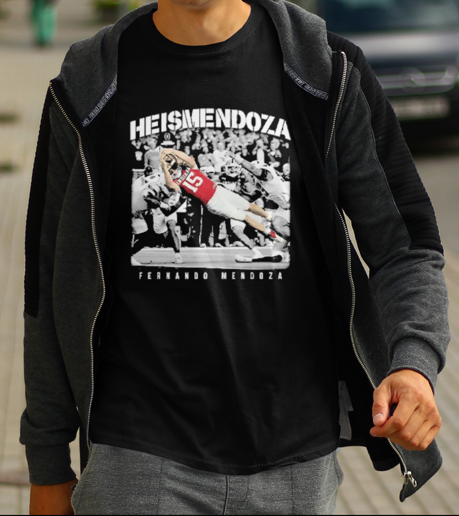 Heisman Mendoza Fernando Mendoza Indiana Hoosiers Fourth Down Run T-Shirt