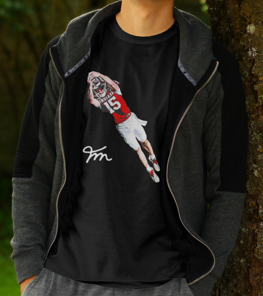 Fernando Mendoza Indiana Hoosiers Natty Flippin' Champs Iconic 15 Leap Signature T-Shirt