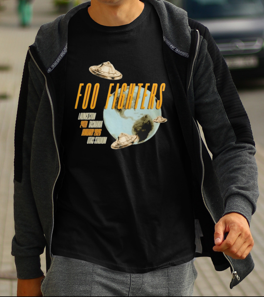 Foo Fighters Launceston UFO Tasmania January 2026 UTAS Stadium T-Shirt