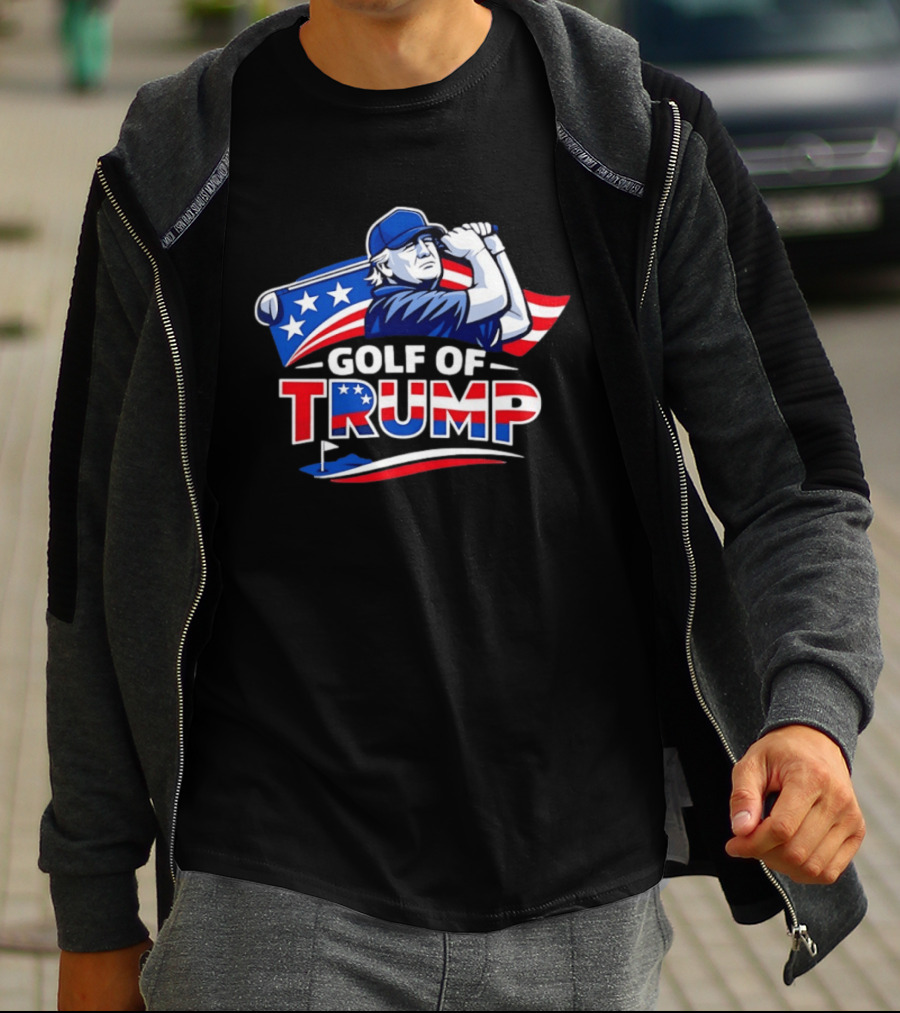 Golf Of Trump USA Patriotic Stars And Stripes Golfer T-Shirt