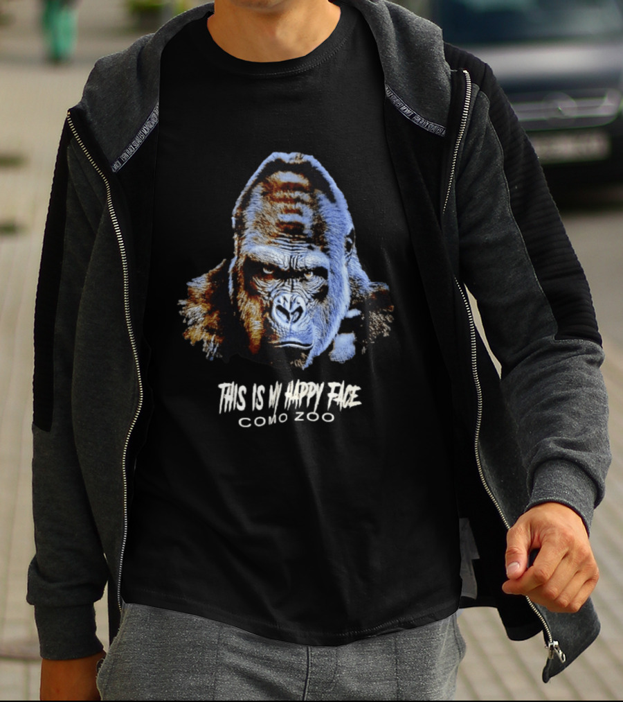 Gorilla This Is My Happy Face Como Zoo T-Shirt