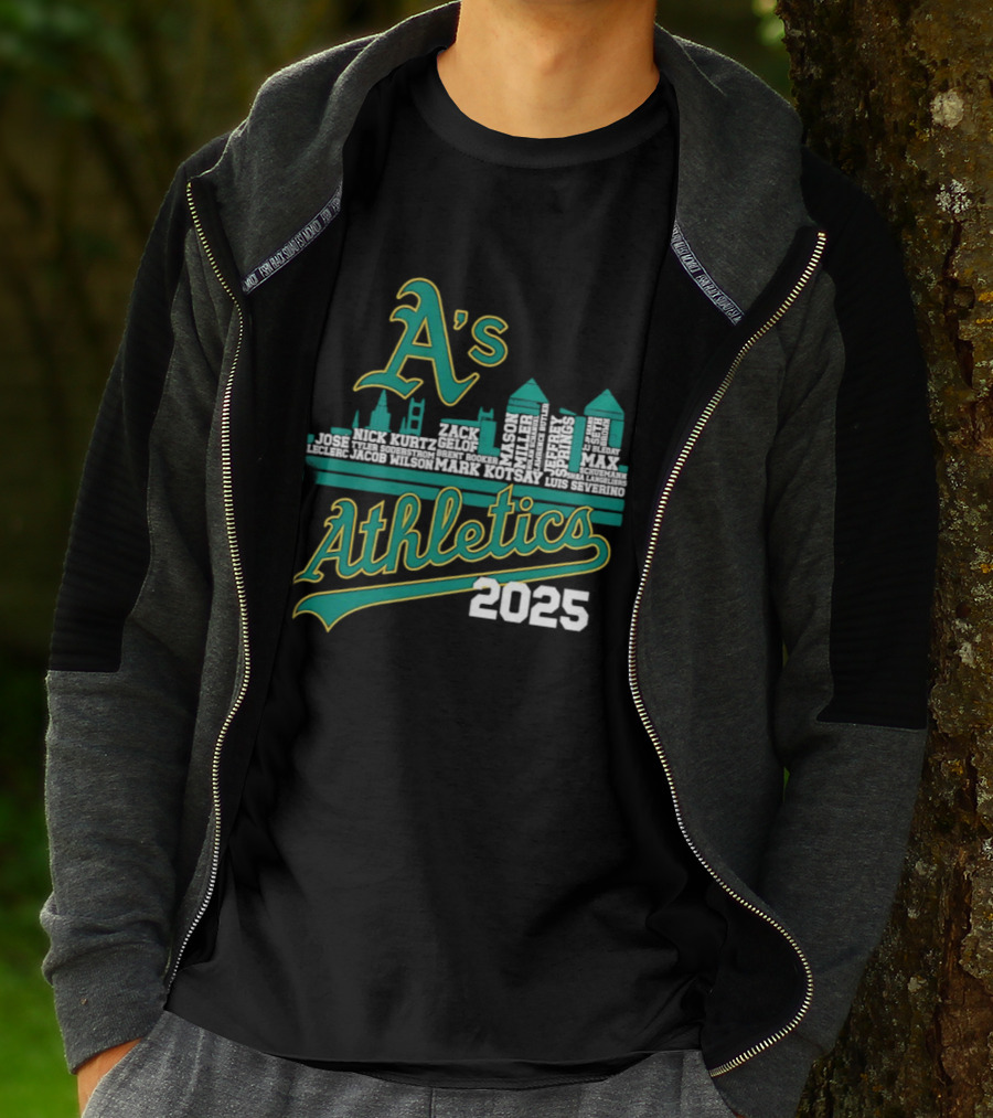 A's Athletics 2025 City Skyline Baseball T-Shirt