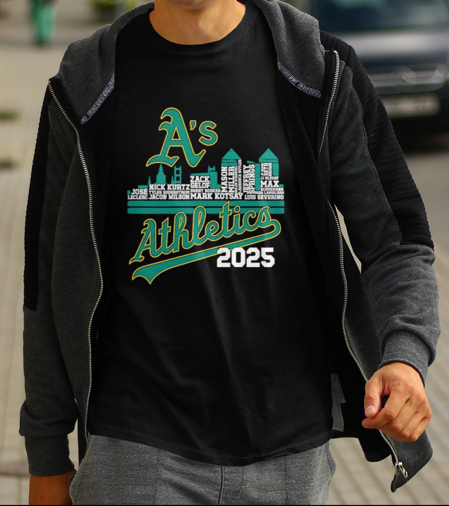 A's Athletics 2025 City Skyline Baseball T-Shirt