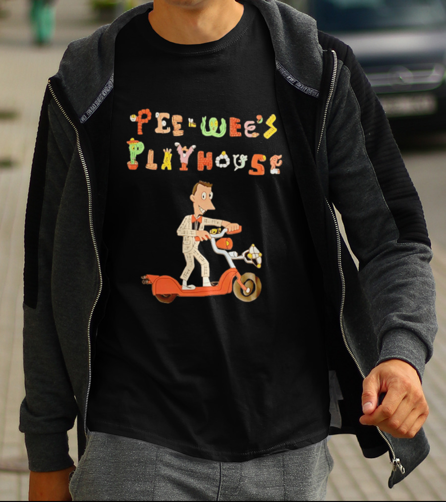 Pee Wee's Playhouse Animated Character With Scooter T-Shirt