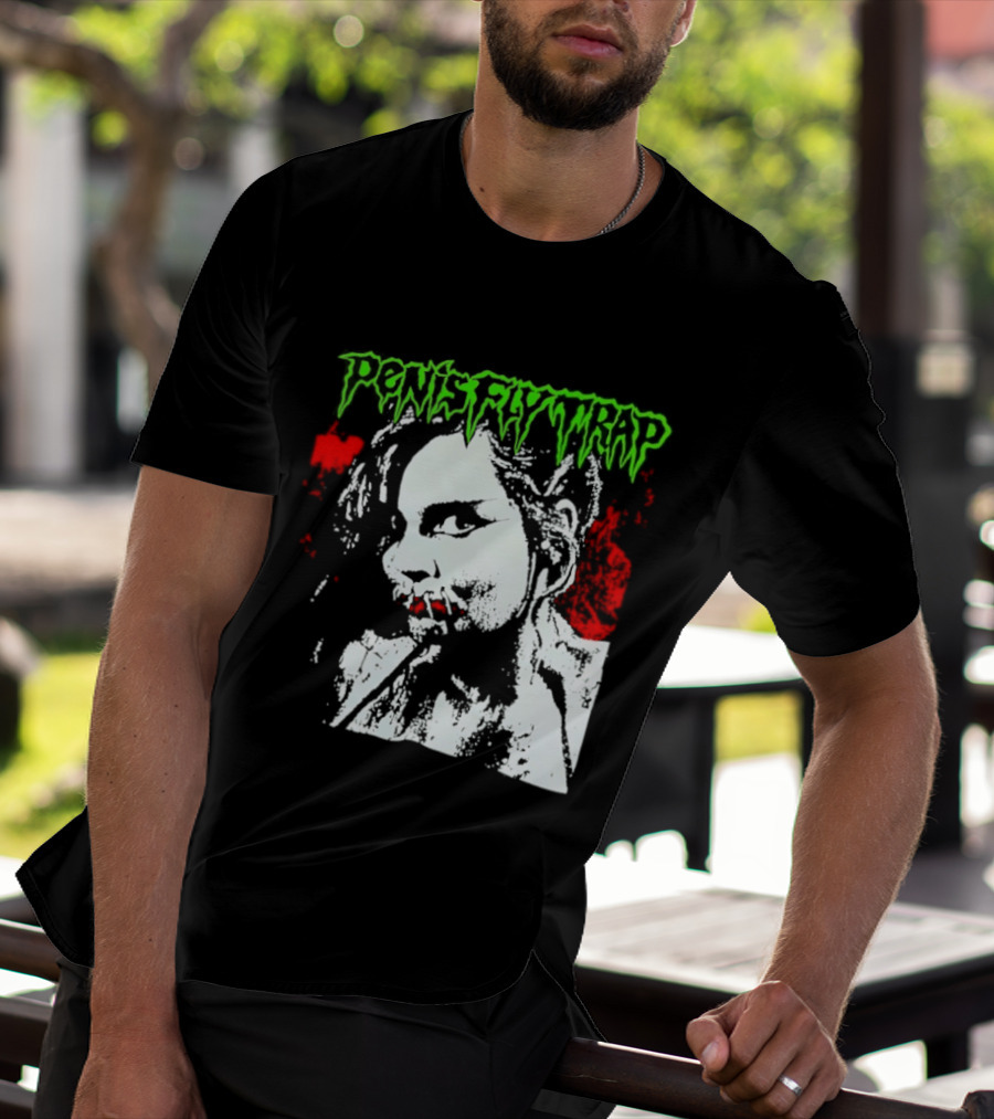 Penis Flytrap Horror Aesthetic Red Green T-Shirt