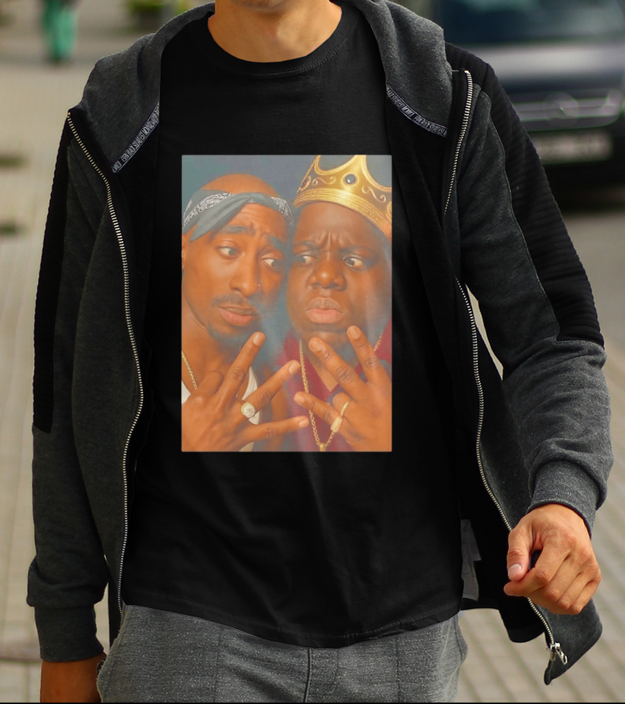 2Pac Biggie Smalls Meme With Bandana And Crown T-Shirt