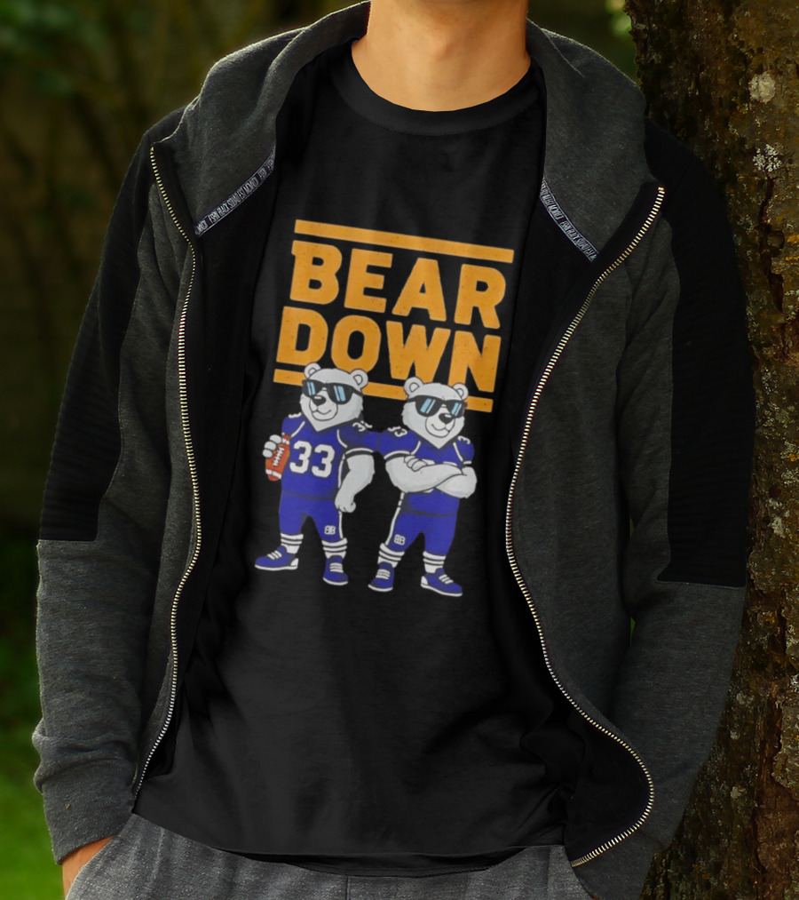 Bear Down Chicago Bears Football Cool Polar Bears Wearing Sunglasses T-Shirt