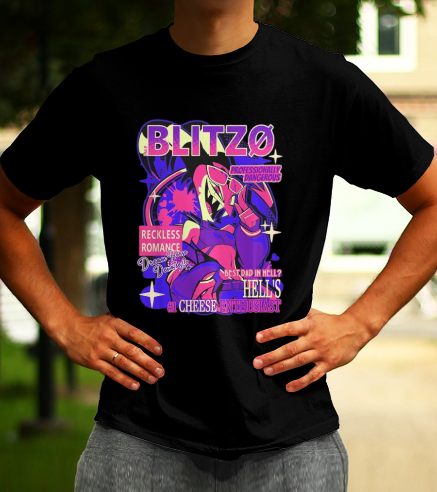 BLITZØ Professionally Dangerous Reckless Romance Dream Horse Dentist Hell's #1 Cheese T-Shirt