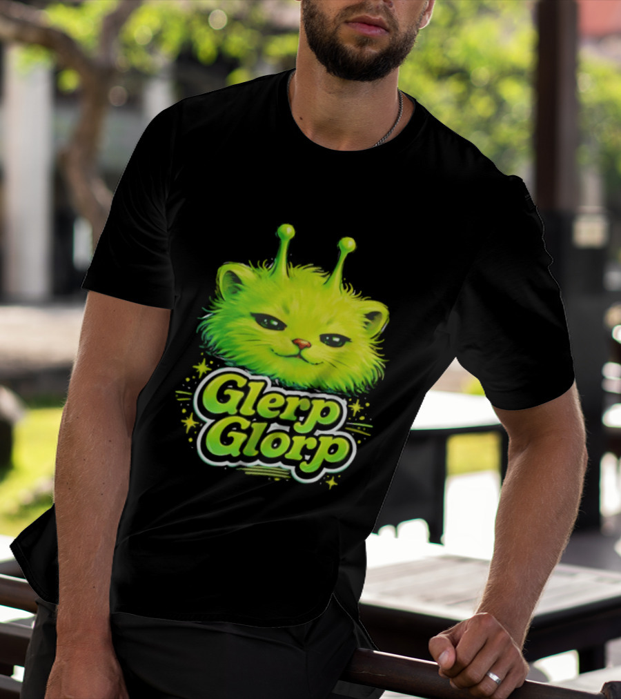 Glerp Glorp Alien Cat Fantasy Creature T-Shirt
