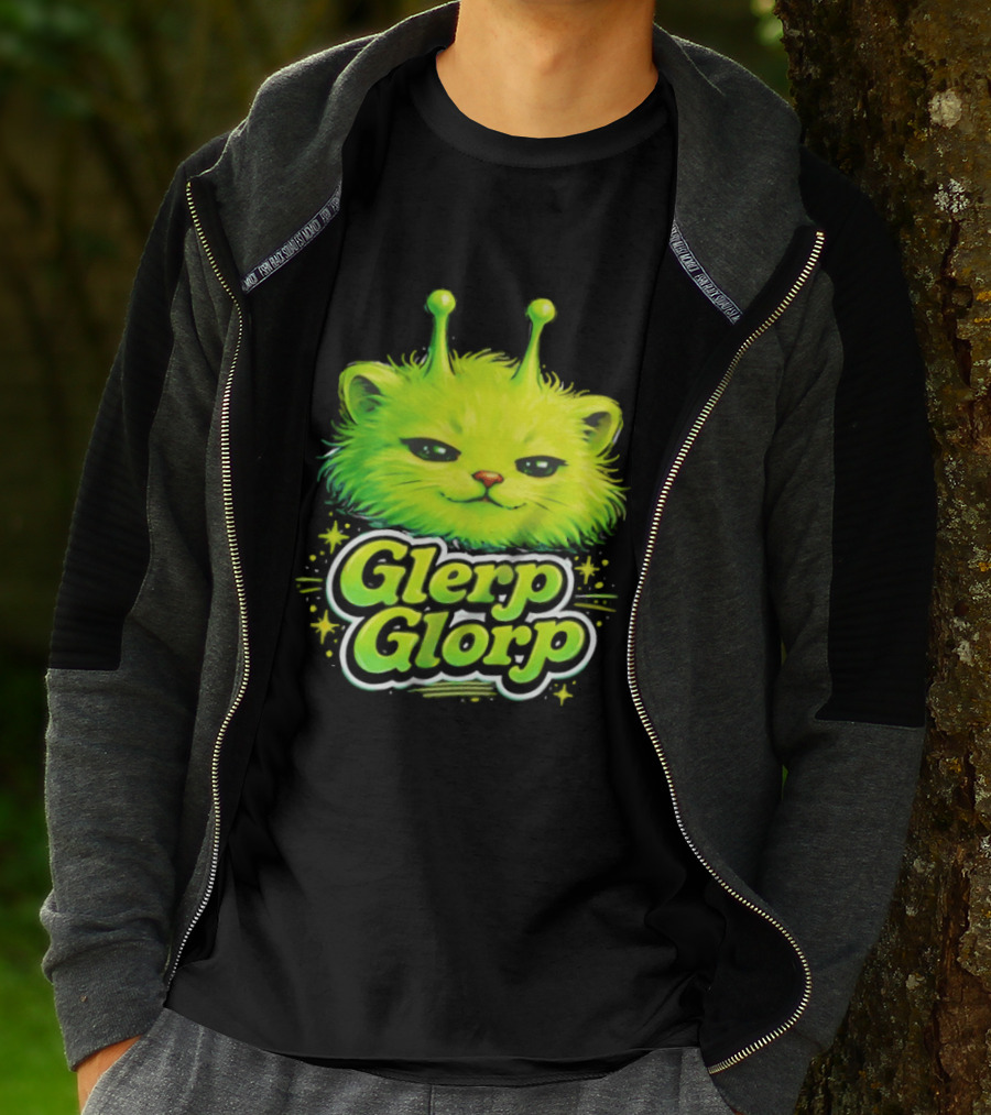Glerp Glorp Alien Cat Fantasy Creature T-Shirt