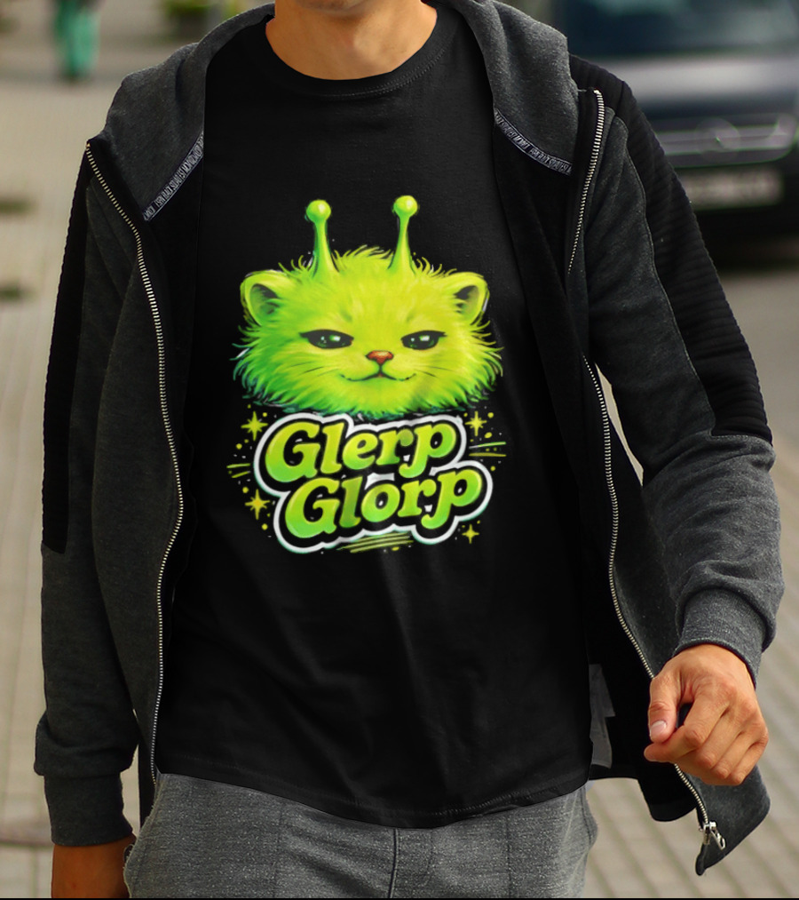 Glerp Glorp Alien Cat Fantasy Creature T-Shirt
