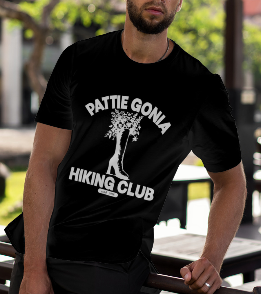 Pattie Gonia Hiking Club Est 2018 Boot And Floral T-Shirt