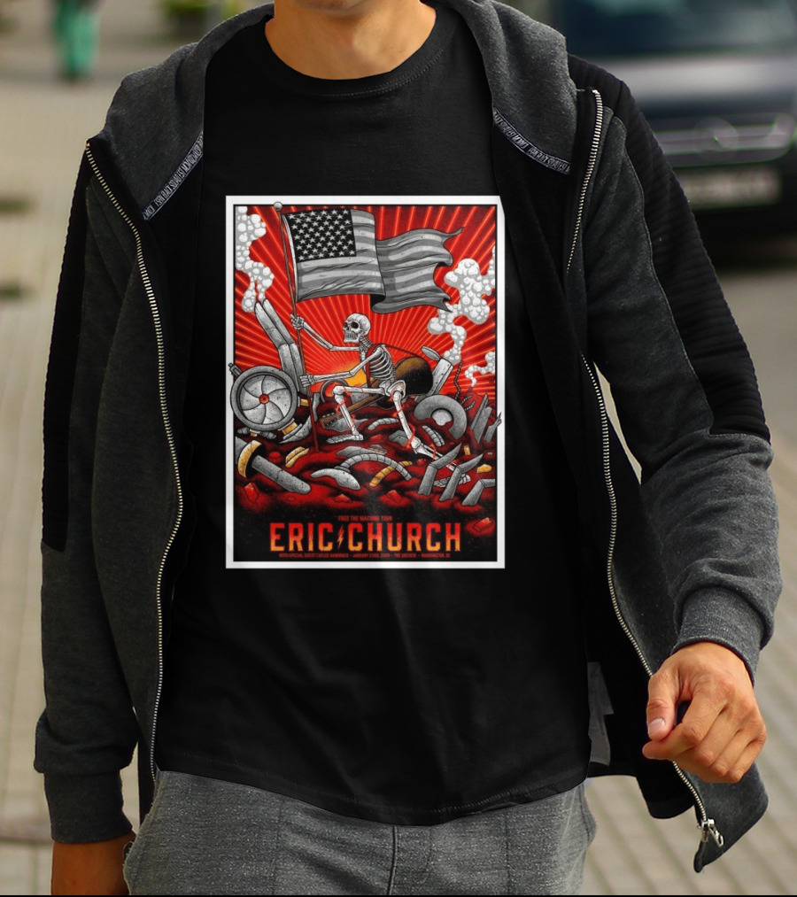 Eric Church Free The Machine Tour Washington DC The Anthem January 23 2026 T-Shirt