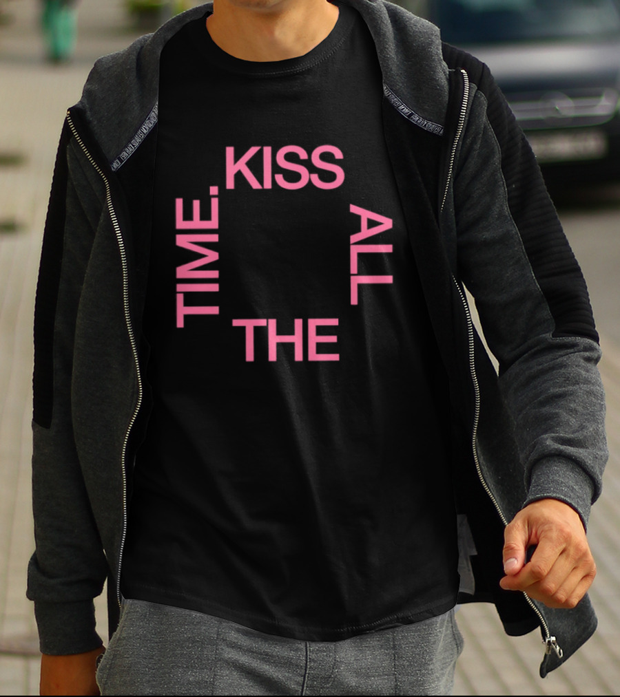 Kiss All The Time Text Circle T-Shirt