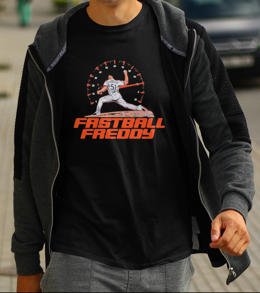 Fastball Freddy Peralta Number 51 Pitching Speedometer T-Shirt