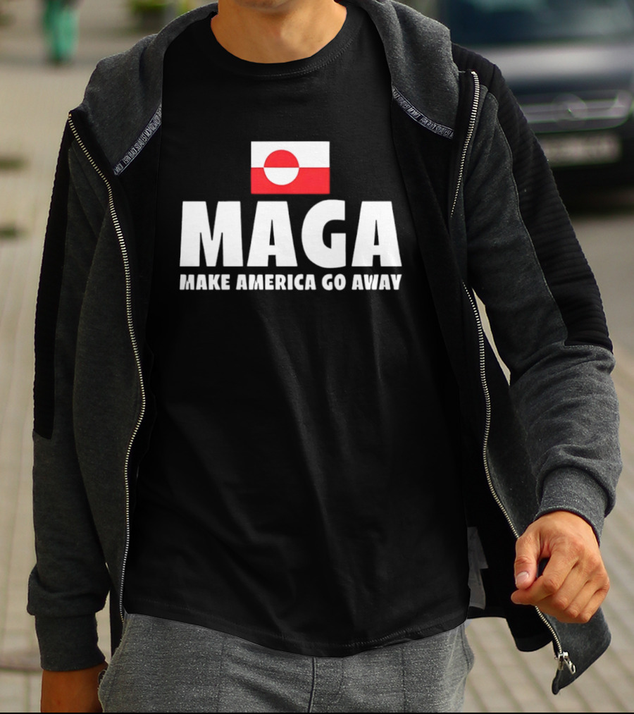 MAGA Make America Go Away Greenland Flag Politics T-Shirt
