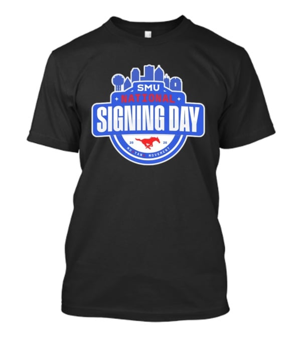 SMU Mustangs National Signing Day Mustang Movement 2026 Skyline T-Shirt