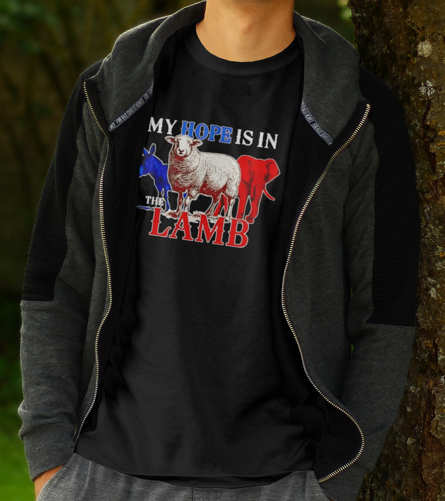My Hope Is In The Lamb Red White Blue Animal T-Shirt