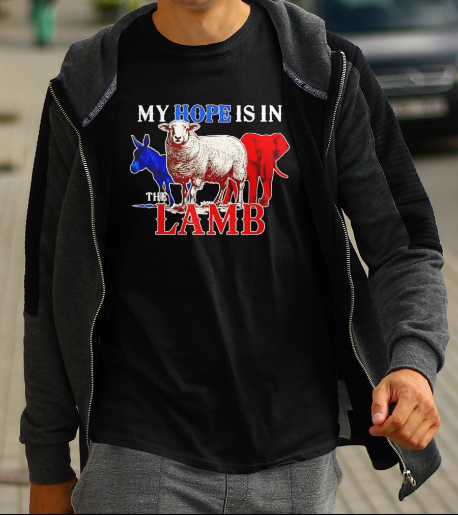 My Hope Is In The Lamb Red White Blue Animal T-Shirt