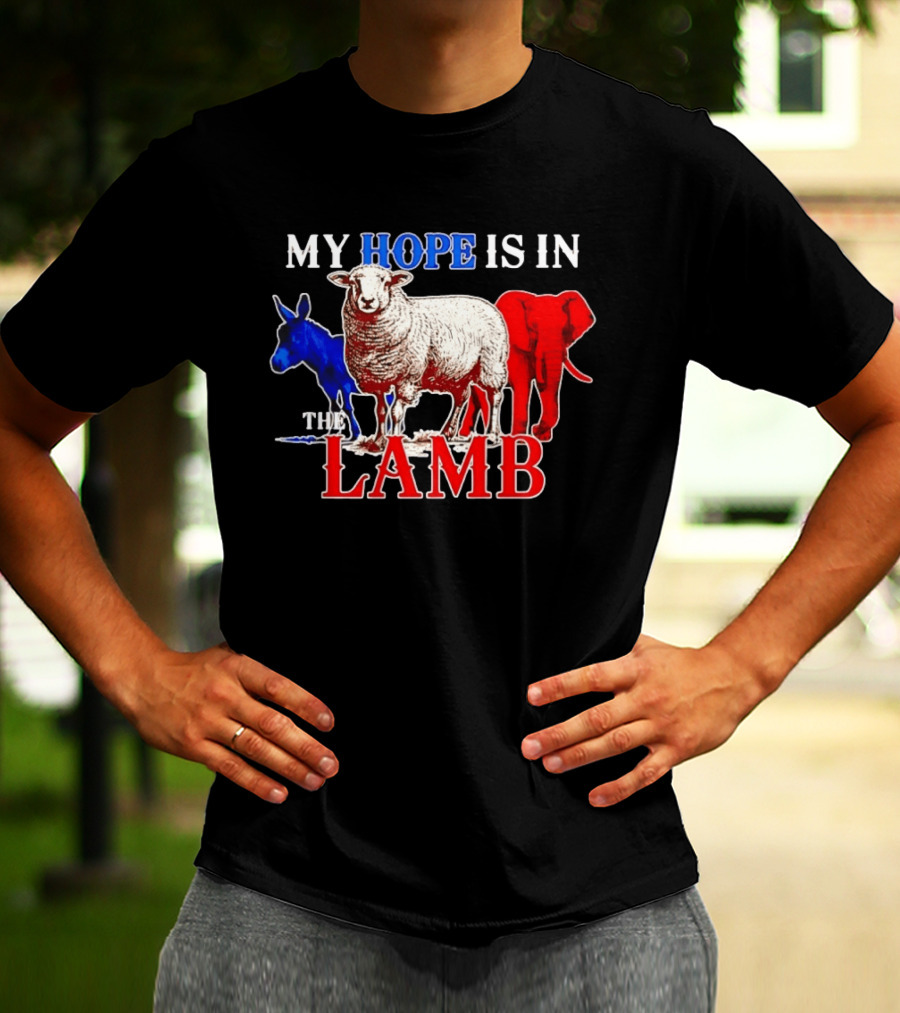 My Hope Is In The Lamb Red White Blue Animal T-Shirt