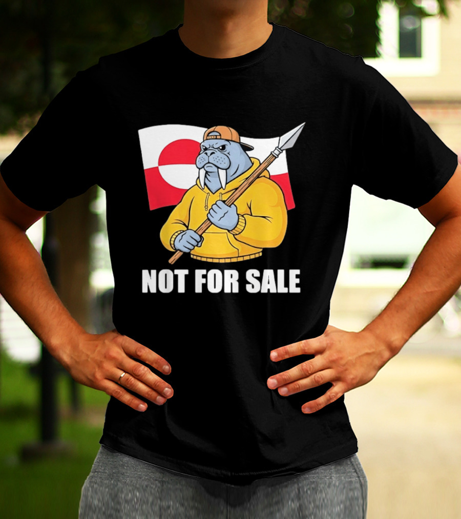 Walrus Holding Spear Greenland Flag Not For Sale T-Shirt