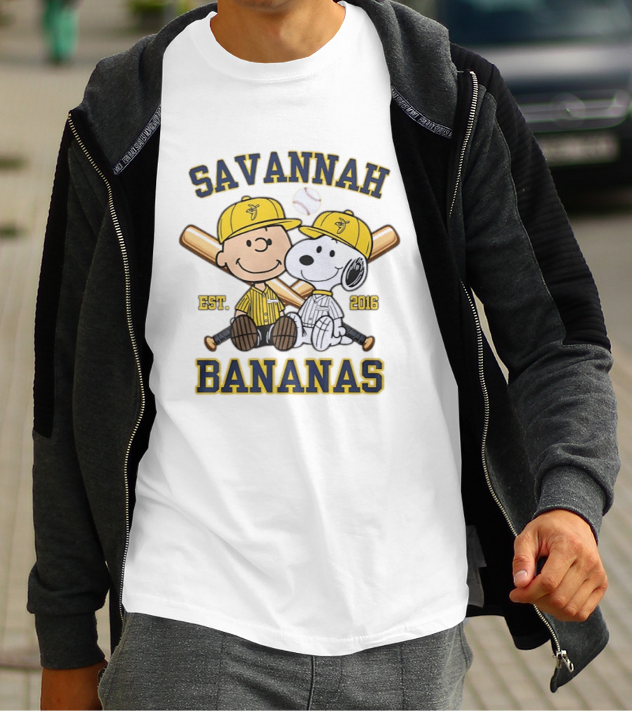 Savannah Bananas Charlie Brown And Snoopy Est 2016 T-Shirt