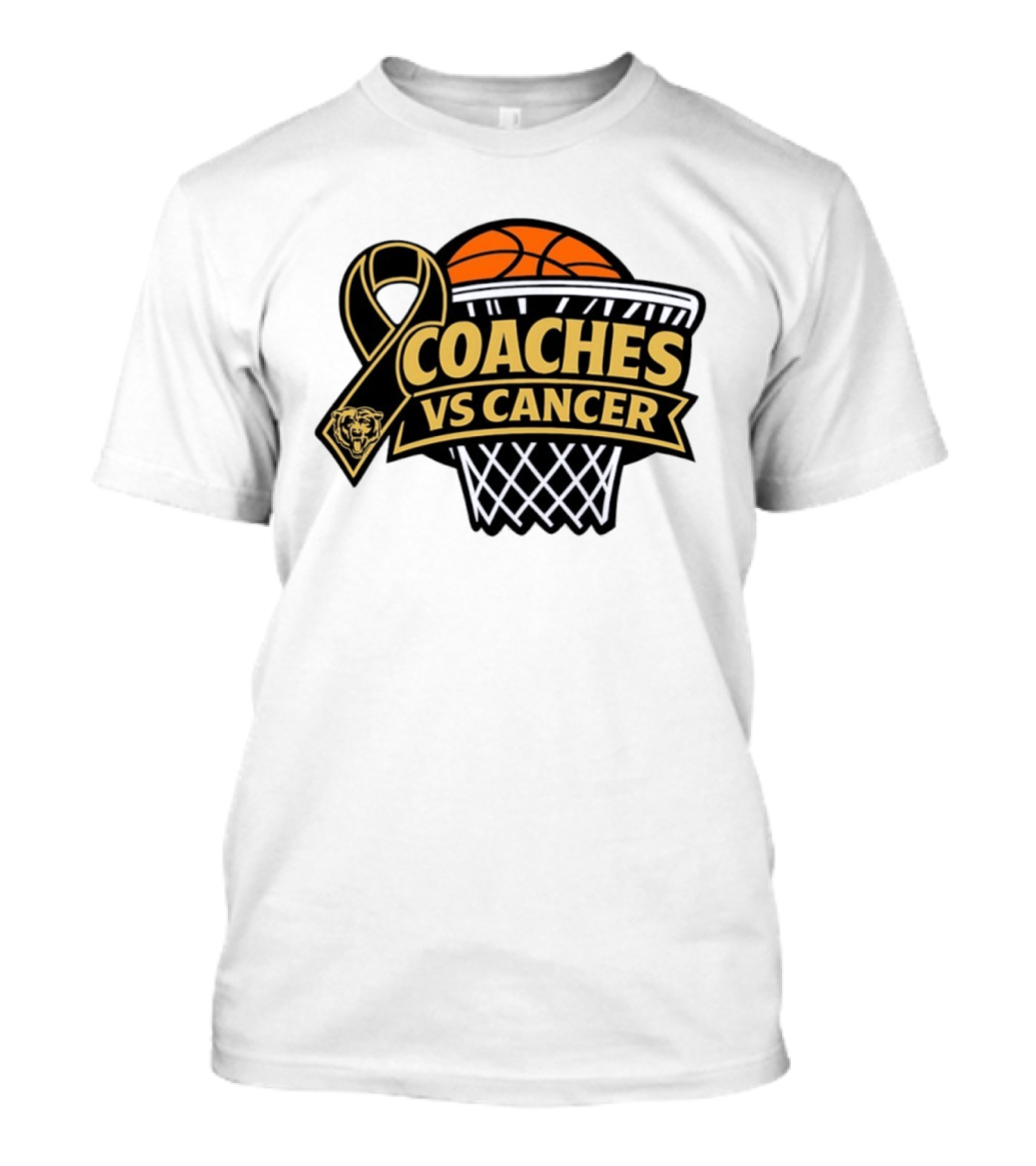 Coaches Vs Cancer Chicago Bears Basketball Ribbon Collaboration T-Shirt
