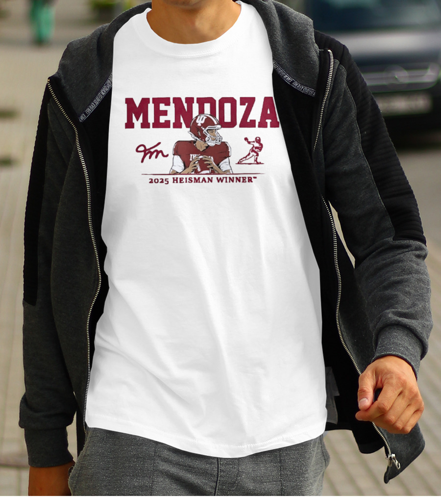 Mendoza Indiana Hoosiers 2025 Heisman Winner Football T-Shirt