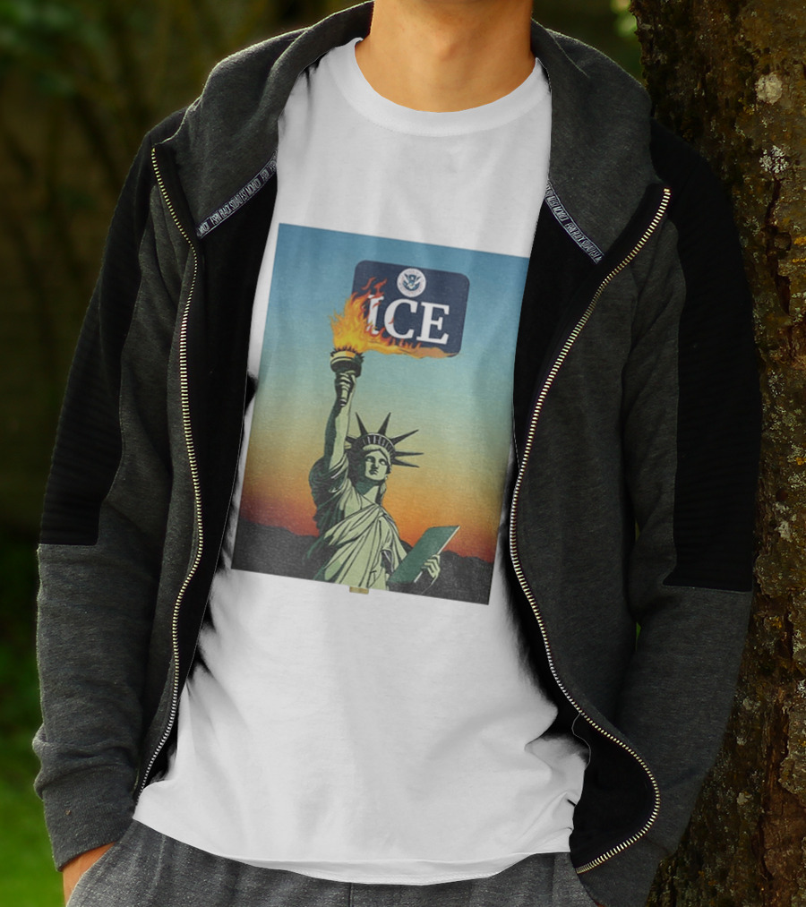 Statue Of Liberty Abolish ICE Protest Lady Liberty Anti Fascist Rally T-Shirt