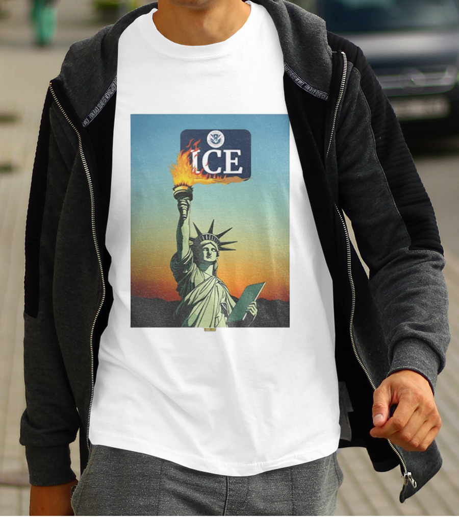 Statue Of Liberty Abolish ICE Protest Lady Liberty Anti Fascist Rally T-Shirt