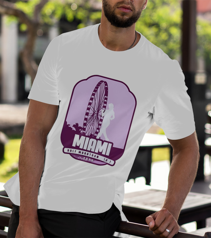MIAMI Half Marathon 13.1 February 2 2025 Ferris Wheel T-Shirt