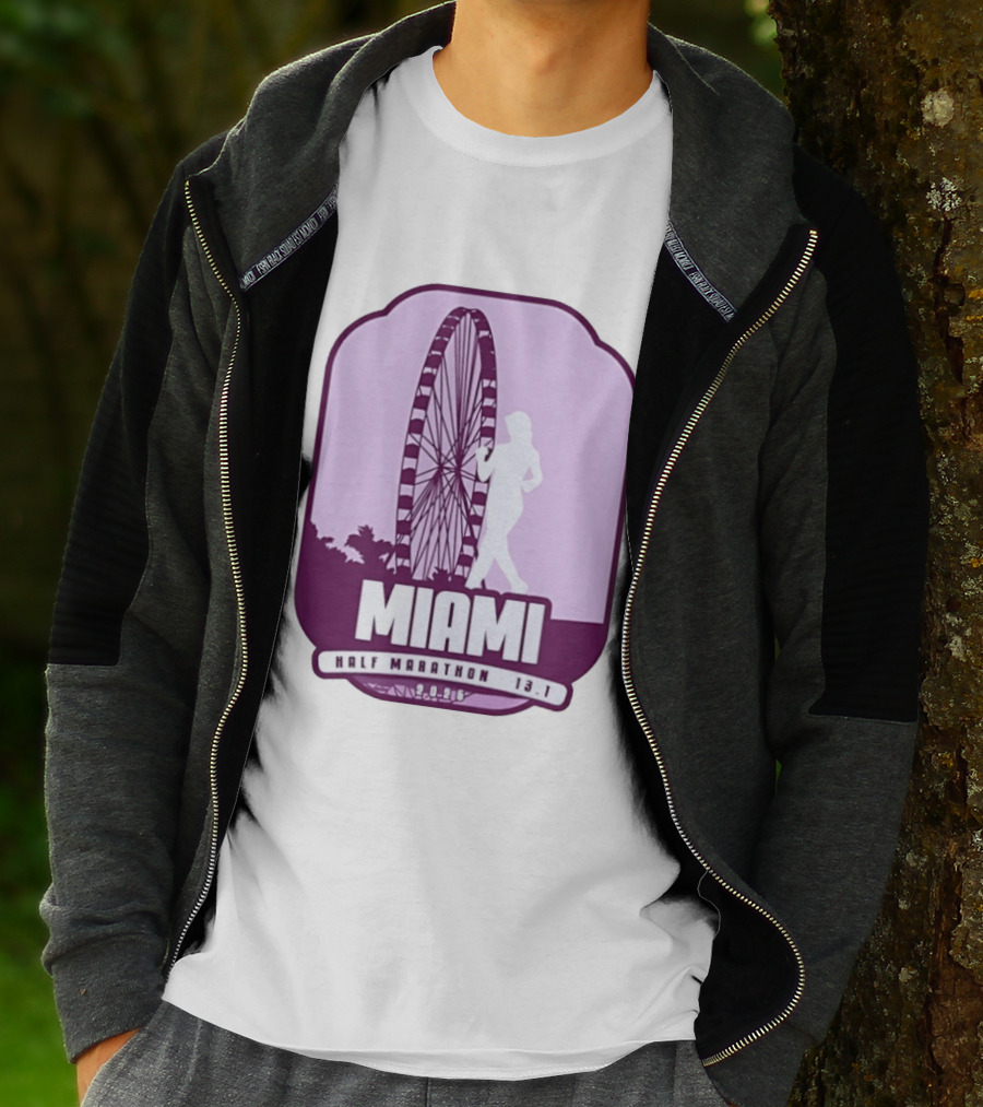 MIAMI Half Marathon 13.1 February 2 2025 Ferris Wheel T-Shirt