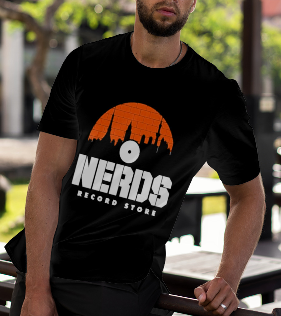 Nerds Record Store Brick Vinyl Drip T-Shirt