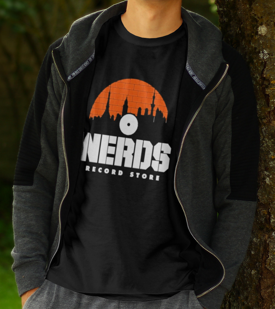 Nerds Record Store Brick Vinyl Drip T-Shirt