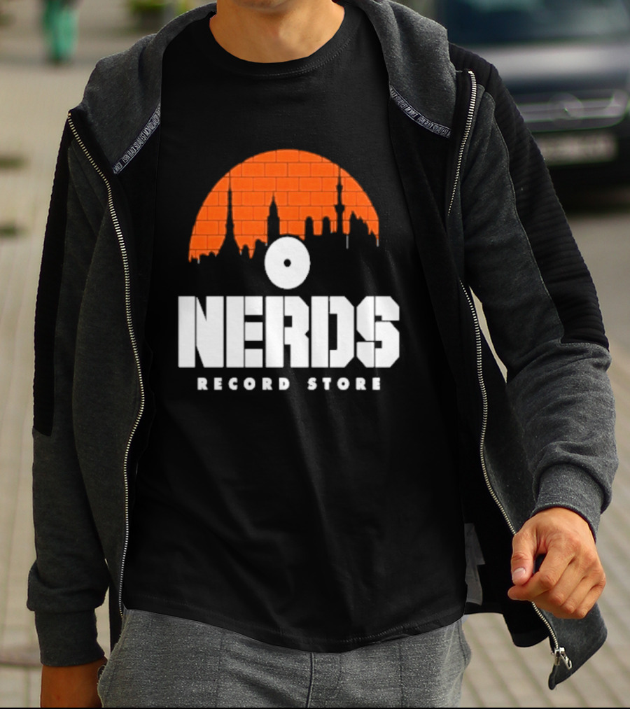 Nerds Record Store Brick Vinyl Drip T-Shirt