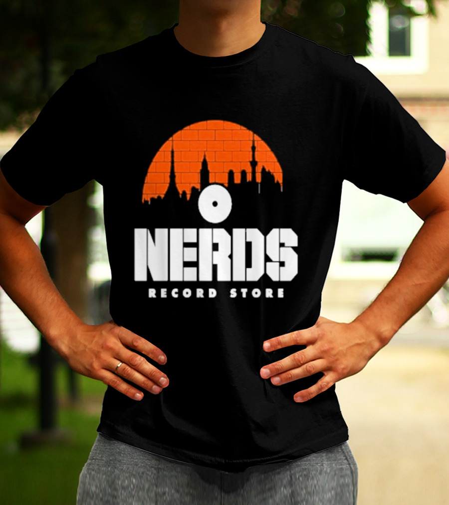 Nerds Record Store Brick Vinyl Drip T-Shirt