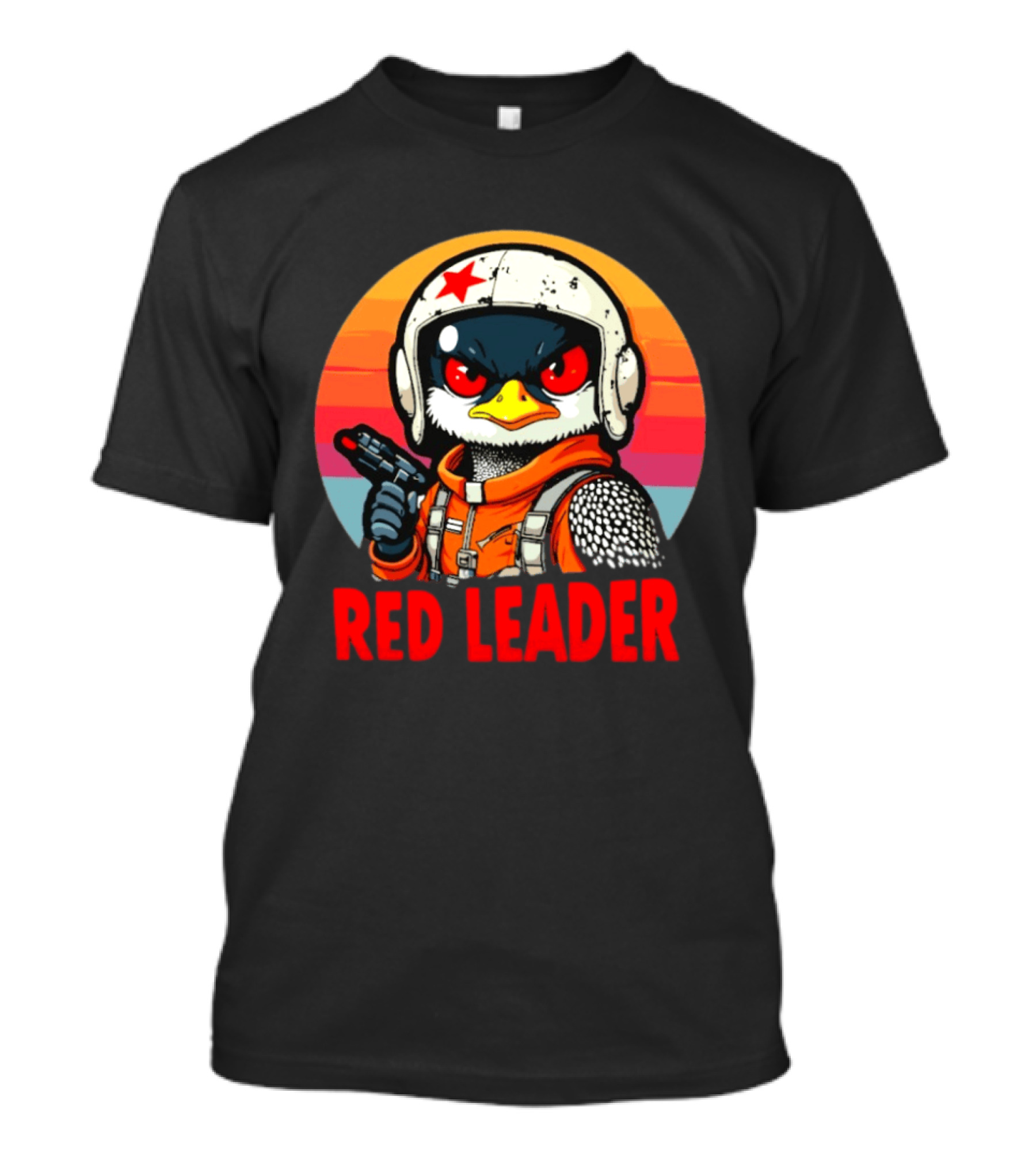 Red Leader Loon Pilot Retro Sunset T-Shirt