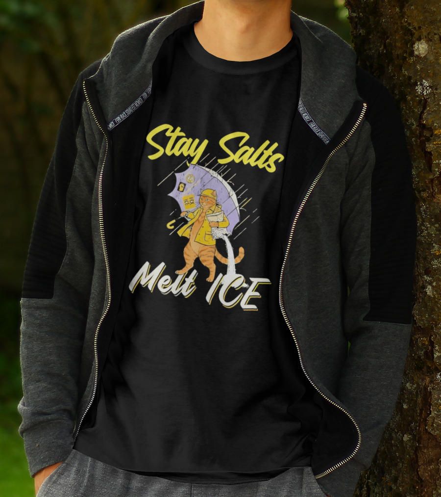 Stay Salty Cat Peace Anti ICE Movement T-Shirt