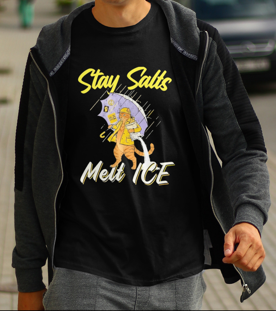 Stay Salty Cat Peace Anti ICE Movement T-Shirt