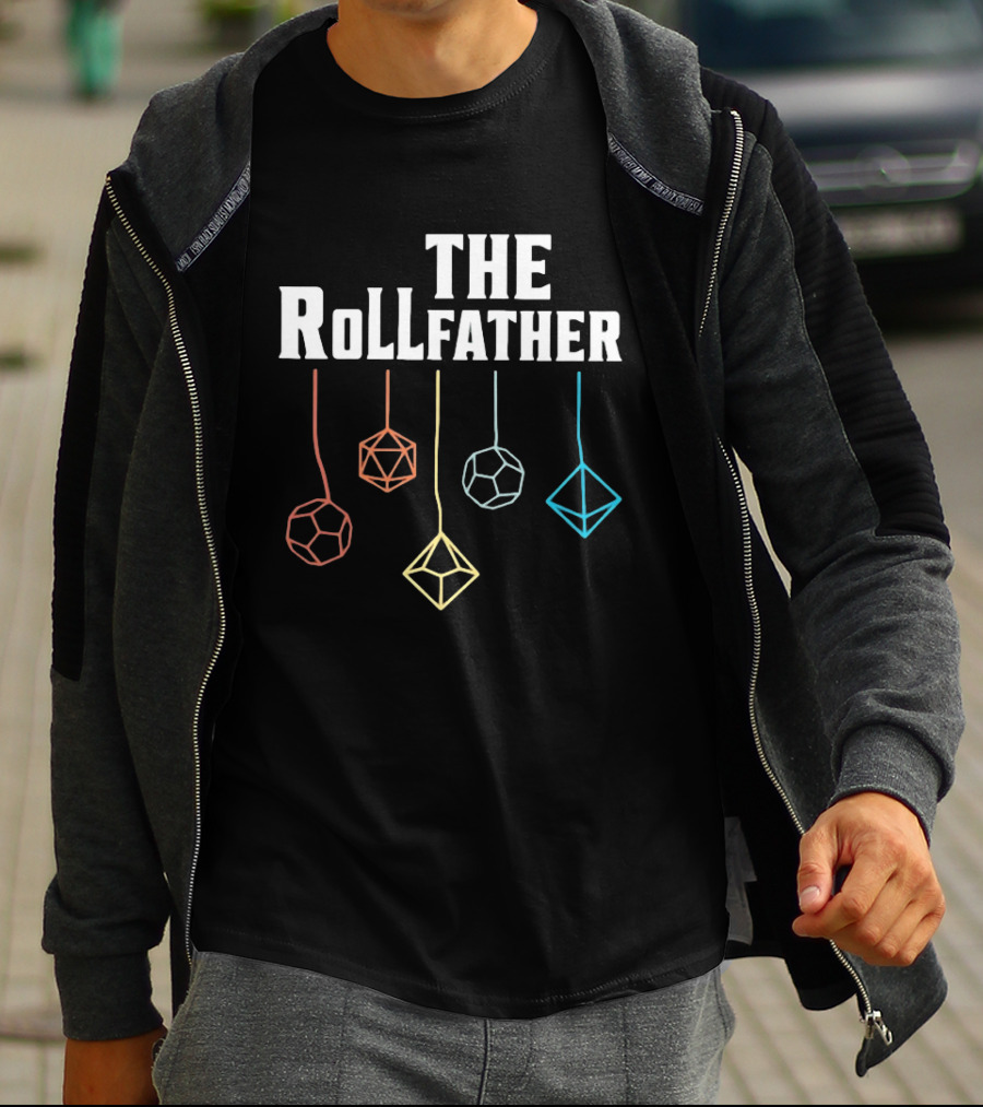The Rollfather Geometric Dodecahedron Icosahedron T-Shirt